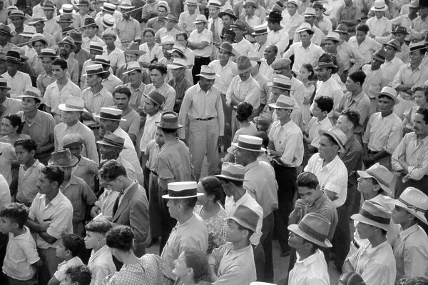 PUERTO RICO: STRIKE, 1942. A strike meeting of sugar workers in Yabucoa, Puerto Rico
