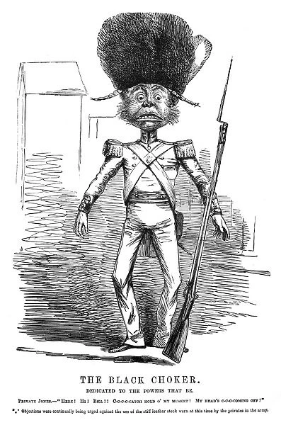 PUNCH: BRITISH SOLDIER. Caricature of a private in the British Army being choked