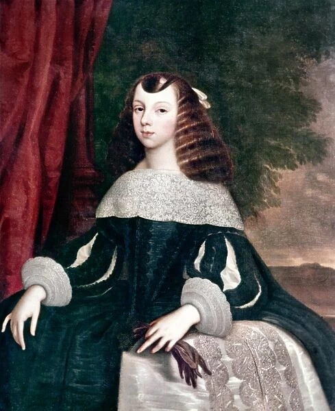 QUEEN CATHERINE of Braganza (1638-1705). Queen of Charles II of England. Oil on canvas