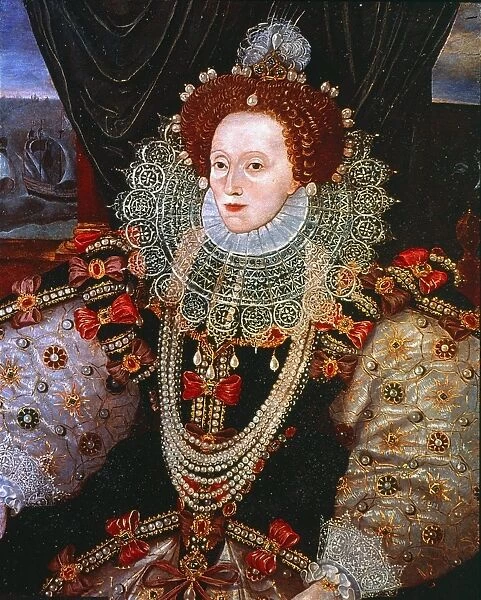 Queen Elizabeth I of England. Oil on panel, c1588, attributed to George Gower