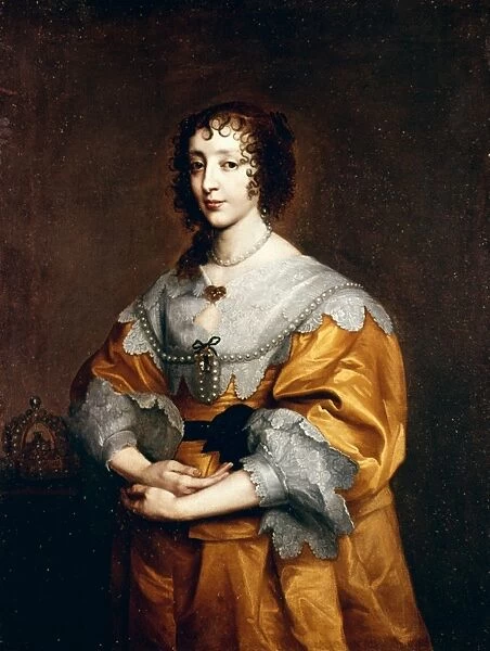 QUEEN HENRIETTA MARIA. (1609-69), queen consort of England, 1624-42. Canvas, c1632-35