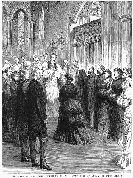 QUEEN VICTORIA (1819-1901). Queen of England, 1837-1901. Victoria at the christening of her son