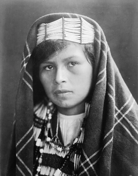 QUINAULT WOMAN, c1913. Portrait of a young Quinault woman from the Pacific Northwest by Edward S