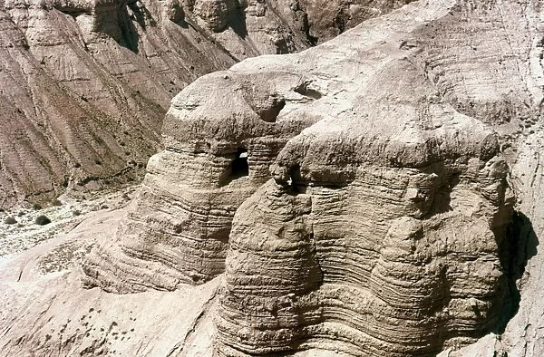 QUMRAN: DEAD SEAL SCROLLS. Cave Number 4, where some of the Dead Sea Scrolls were discovered in 1947