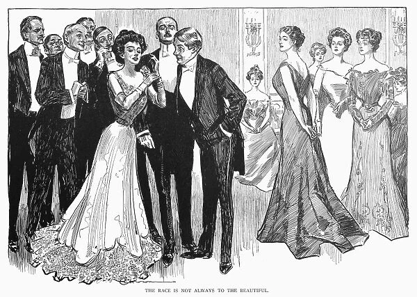 The race is not always to the beautiful. Pen and ink drawing, 1900, by Charles Dana Gibson