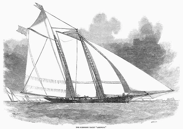 RACING YACHT: AMERICA, 1851. The schooner yacht America, built for the New York Yacht Club