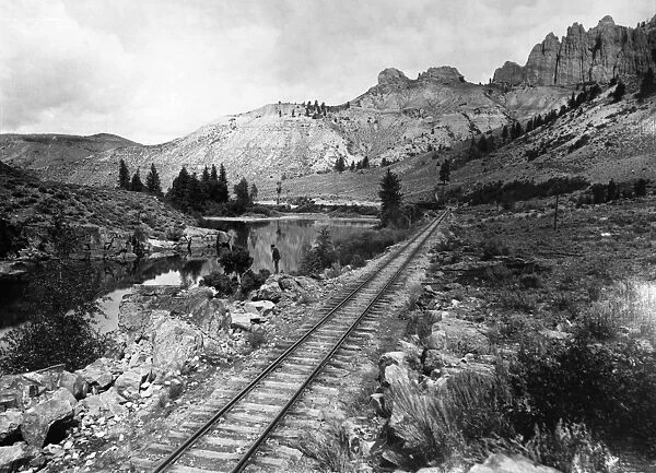 RAILROAD: 19th CENTURY. A railroad track in the American west
