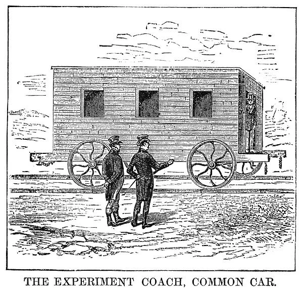 RAILROAD: PASSENGER CAR. The Experiment. The first railway coach equipped with lighting