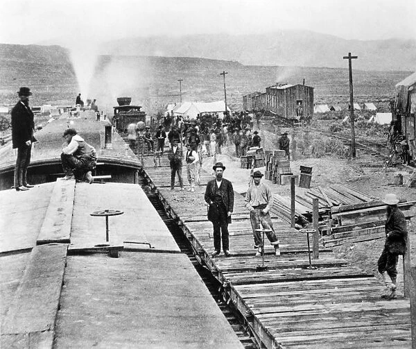RAILROADING: CONSTRUCTION. Camp of the Central Pacific Railroad in Victory, Utah, a few miles from Promontory Point, 1869