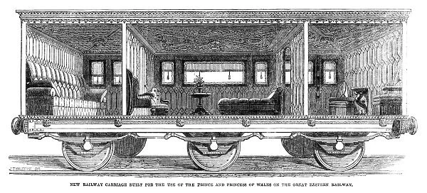 RAILWAY CARRIAGE, 1864. Railway carriage for the Prince and Princess of Wales