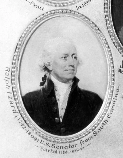 RALPH IZARD (1741-1804). American senator and statesman. Oil on panel by John Trumbull