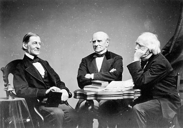 RALPH WALDO EMERSON (1803-1882). American philosopher and man of letters. From left to right
