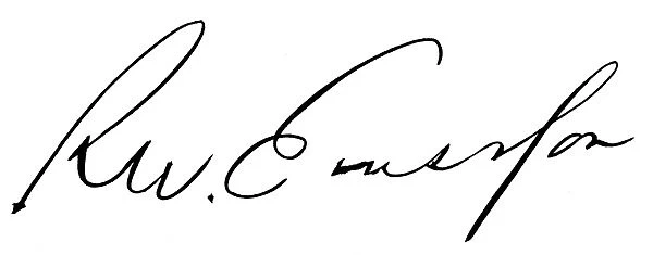 RALPH WALDO EMERSON (1803-1882). American philosopher and man of letters. Autograph signature