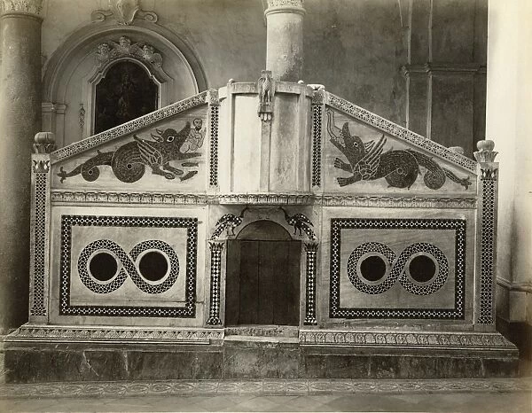 RAVELLO: CATHEDRAL. The Pulpit of the Gospels in the Duomo of Ravello, by Nicolo di Bartolomeo