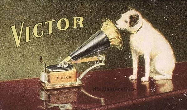 RCA VICTOR TRADEMARK. His Masters Voice. American merchants trade card, c1906
