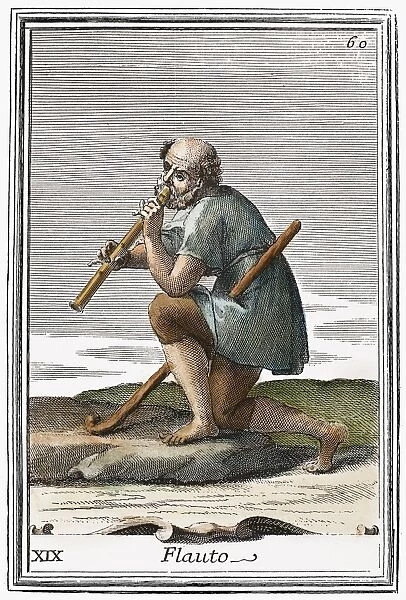 RECORDER, 1723. Copper engraving, 1723, by Arnold van Westerhout