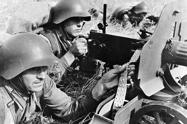 RED ARMY EXERCISE, 1939. Red Army soldiers photographed during an exercise in the