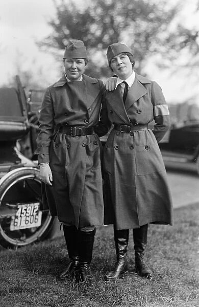 RED CROSS WORKERS, 1917. Two women workers of the American Red Cross Motor Corps, 1917