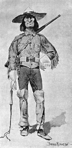 REMINGTON: SOLDIER, 1890. Ideal Uniform for Indian Soldier. Drawing by Frederic Remington