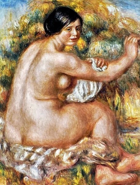RENOIR: BATHER, 1912. Pierre Auguste Renoir: Bather drying her arm. Oil on canvas, 1912