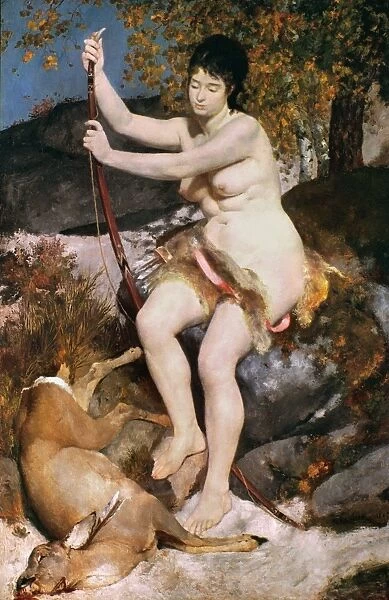 RENOIR: DIANA. Oil on canvas by Pierre-Auguste Renoir, 1867