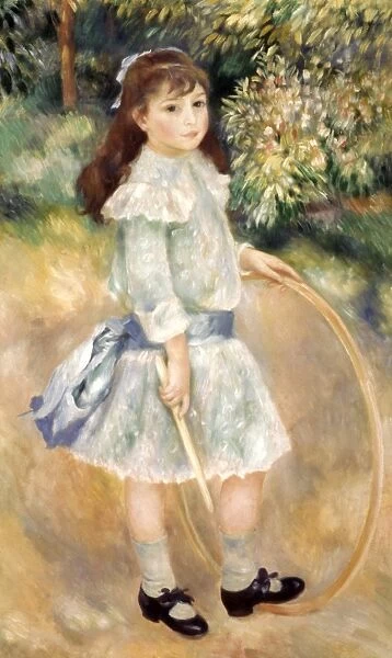 RENOIR: GIRL  /  HOOP, 1885. Pierre Auguste Renoir: Girl with a Hoop. Canvas, 1885