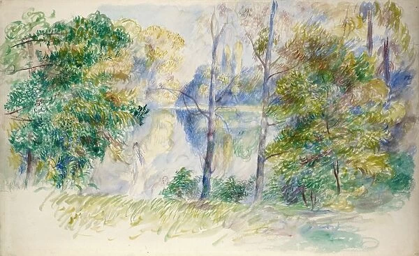 RENOIR: VIEW OF A PARK. Watercolor and gouache, Pierre-Auguste Renoir, 1885