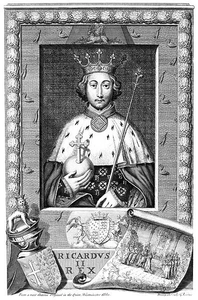 RICHARD II (1367-1400). King of England 1377-99. Engraving after George Vertue