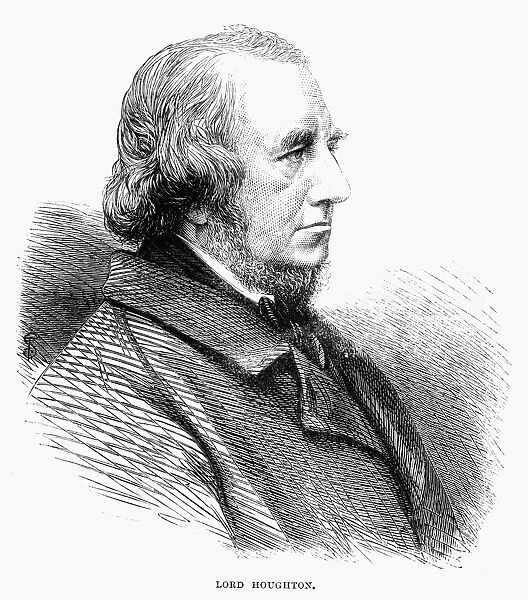 RICHARD MONCKTON MILNES 1st Baron Houghton (1809-1885). English poet and politician. Wood engraving, English, 1865