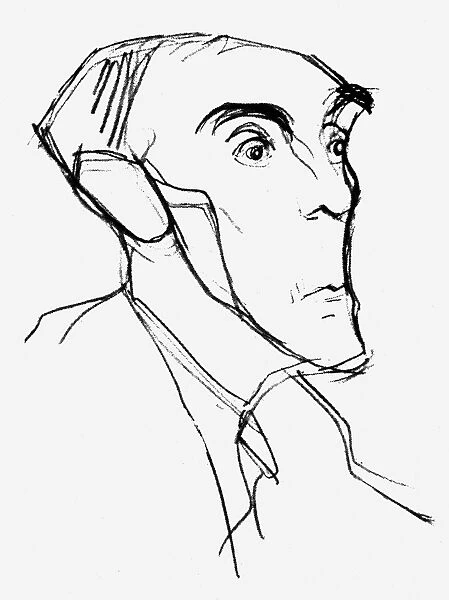 RING LARDNER (1885-1933). American writer. Caricature drawing by William Auerbach-Levy