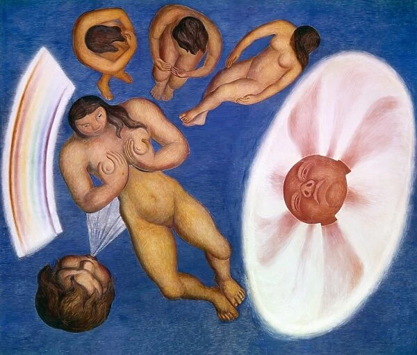RIVERA: NUDES. Decorative nudes. Detail of a ceiling fresco by Diego Rivera at Chapingo