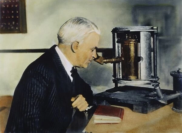ROBERT ANDREWS MIILLIKAN (1868-1953). American physicist: oil over a photograph, c1930