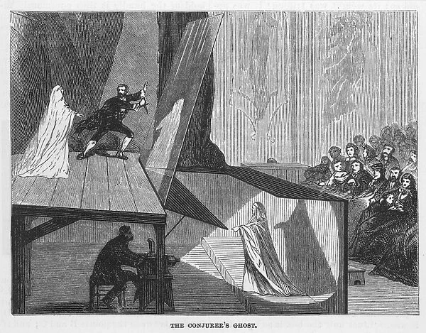 ROBERT HOUDIN (1805-1871). French magician. Wood engraving, 1877, explaining one of Houdins illusions