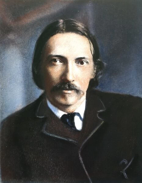 ROBERT LOUIS STEVENSON (1850-1894): oil over a photograph, c1888