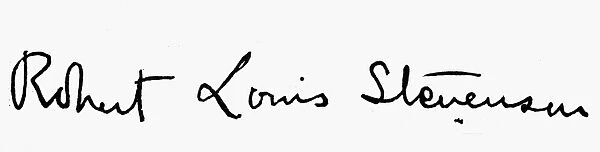 ROBERT LOUIS STEVENSON (1850-1894). Scottish man of letters. Autograph signature