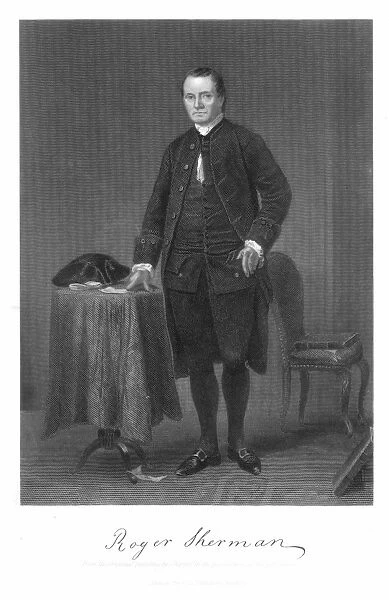 ROGER SHERMAN (1721-1793). American jurist and statesman. Steel engraving, American, 1861