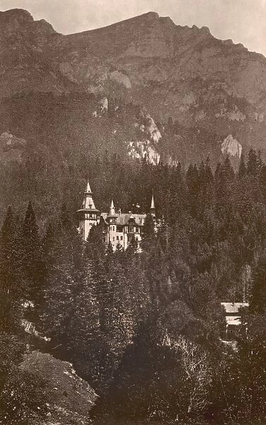 ROMANIA: CASTLE. View of the Peles castle in the Carpathian mountains, near the