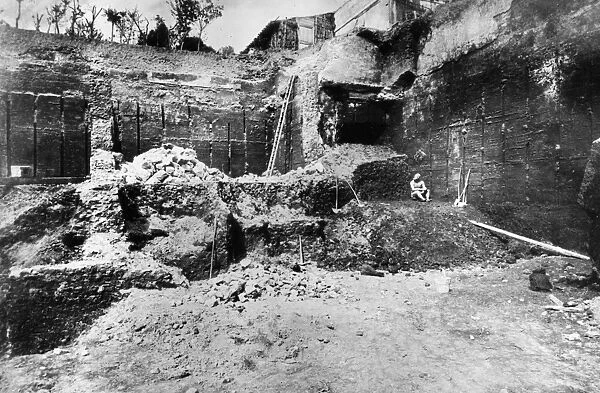 ROME: EXCAVATION, 1885. A view of an excavation site on the Quirinal Hill in Rome