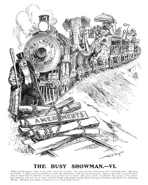 ROOSEVELT CARTOON, 1906. The Busy Showman - IV