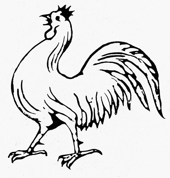 Rooster emblem of the Democratic Party in the 1844 election, in which James Polk defeated Whig, Henry Clay