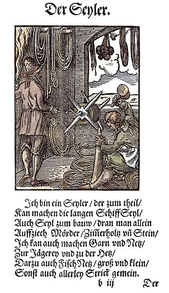 ROPE MAKER, 1568. Woodcut, 1568, by Jost Amman