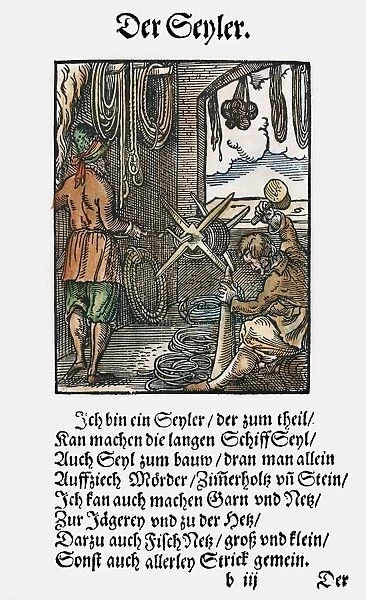 ROPE MAKER, 1568. Woodcut, 1568, by Jost Amman