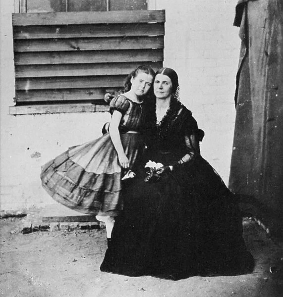 ROSE O NEAL GREENHOW. (1817-1864). American Confederate spy. With her daughter in Old Capital Prison at Washington, D. C