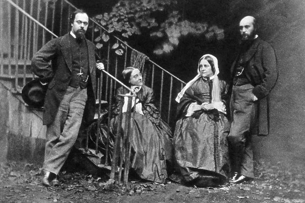 ROSSETTI FAMILY, 1863. The Rossetti family circle: Dante Gabriel, Christina, Mrs