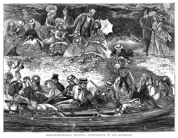 ROYAL HENLEY REGATTA, 1872. Riverside picnic during the Royal Henley Regatta at Henley-on-Thames