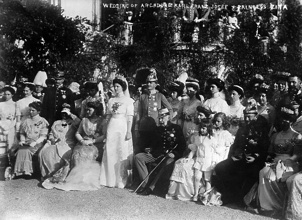 ROYAL WEDDING, 1911. The wedding of Archduke Karl Franz Joseph (later Emperor Karl I) of Austria