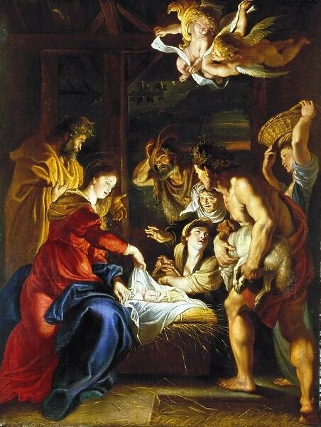 RUBENS: ADORATION, c1608. Adoration of the Shepherds. Oil on canvas by Peter Paul Rubens