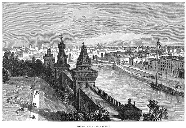 RUSSIA: MOSCOW, 1883. A view of Moscow from the Kremlin. Wood engraving, English, 1883