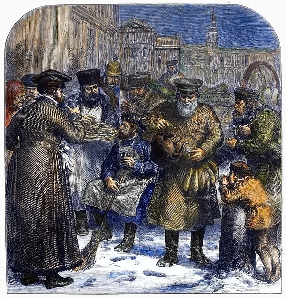 RUSSIA: TEA VENDOR, 1874. A tea vendor in the streets of Moscow. Wood engraving, English, 1874