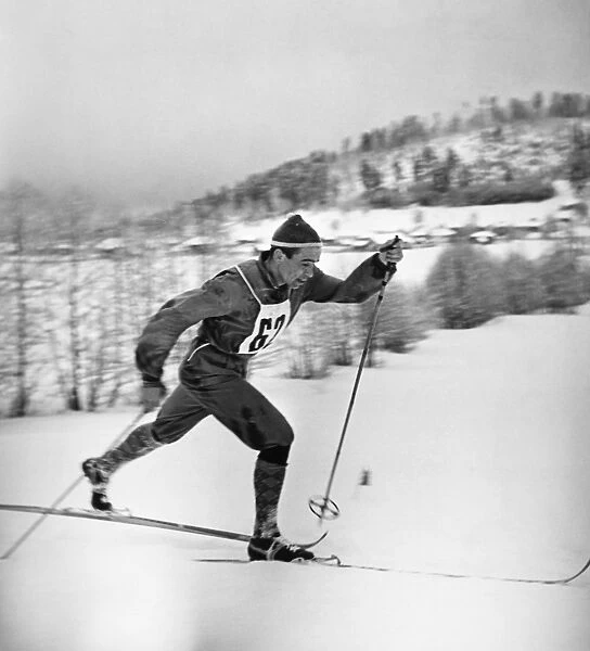 Russian Olympic cross-country skier. Photographed c1960